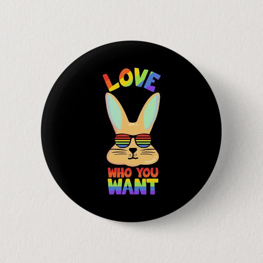 Lesbian LGBT Rabbit Ronde Button 5,7 Cm (Voorkant)
