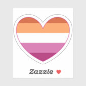Lesbian LGBTQ+ Pride and Support Rainbow Heart S Sticker (Vel)