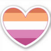 Lesbian LGBTQ+ Pride and Support Rainbow Heart S Sticker (Voorkant)