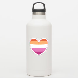Lesbian LGBTQ+ Pride and Support Rainbow Heart S Sticker