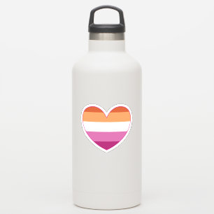 Lesbian LGBTQ+ Pride and Support Rainbow Heart S Sticker
