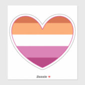 Lesbian LGBTQ+ Pride en steun Rainbow Heart Sticker (Vel)