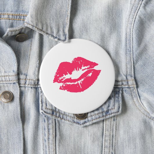 LESBIAN LIPS SYMBOOL RONDE BUTTON 4,0 CM (In situ)