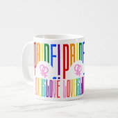 Lesbian Love LGBT Pride Rainbow Typography Koffiemok (Voorkant links)