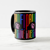 Lesbian Love LGBT Pride Rainbow Typography Mok (Voorkant links)