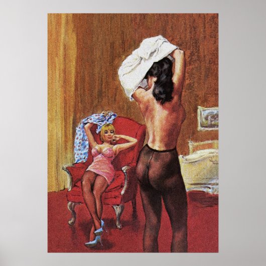Lesbian Love  Pulp Magazine Hoesje Art Poster (Voorkant)