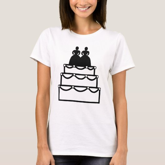  Lesbian Love Wedding Cake T-shirt (Voorkant)