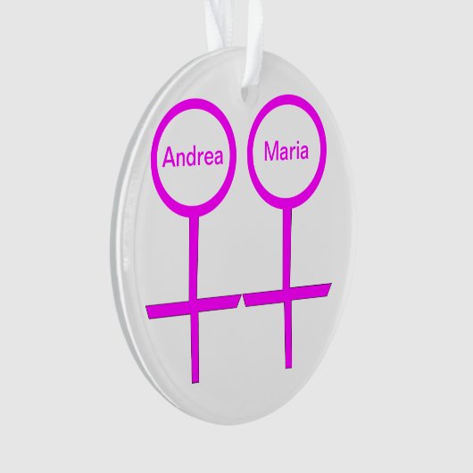 Lesbian Lovers  Acrylo Ornament (voorkant)