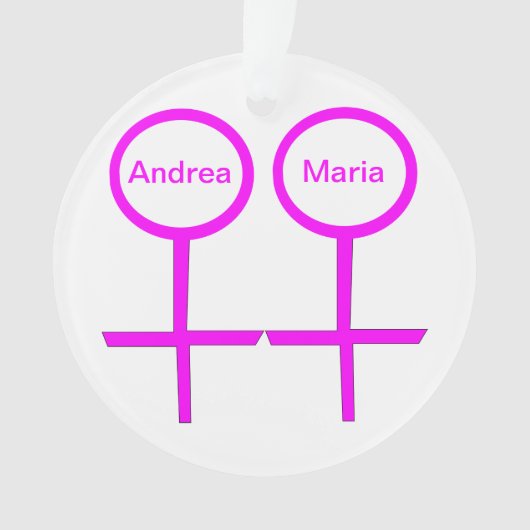 Lesbian Lovers  Acrylo Ornament (voorkant)