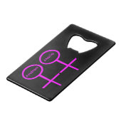 Lesbian Lovers  Bottle Open Creditkaart Flessenopener (Voorkant Gekanteld)