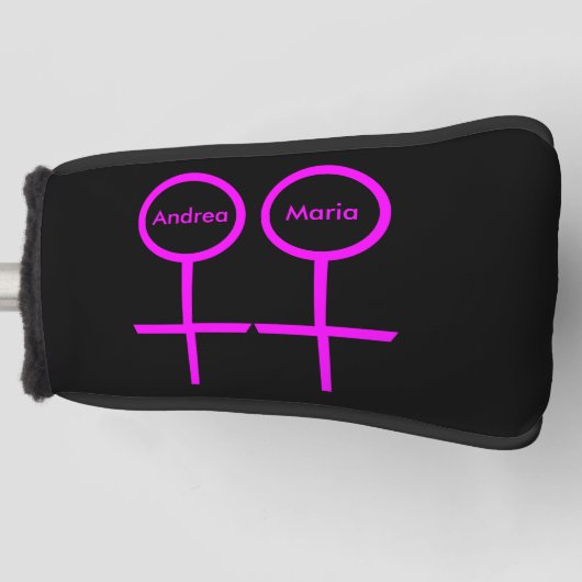 Lesbian Lovers Custom Golf Putter Hoesje Golfheadcover (Voorkant)