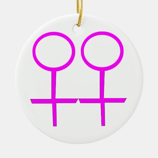 Lesbian Lovers Custom Pendant Keramisch Ornament (Voorkant)