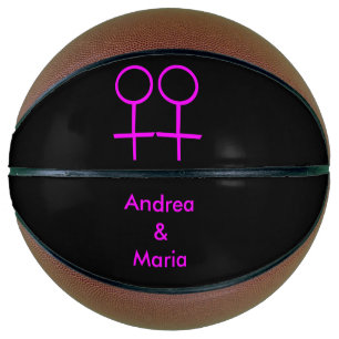 Lesbian Lovers Personalized Basketball Mini Basketbal