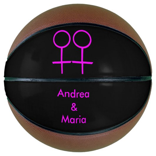 Lesbian Lovers Personalized Basketball Mini Basketbal (Voorkant)