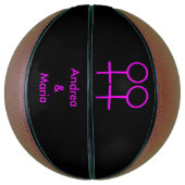 Lesbian Lovers Personalized Basketball Mini Basketbal (Verticaal)