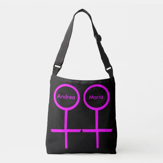 Lesbian Lovers Personalized Cross Body Bag Crossbody Tas (Voorkant)