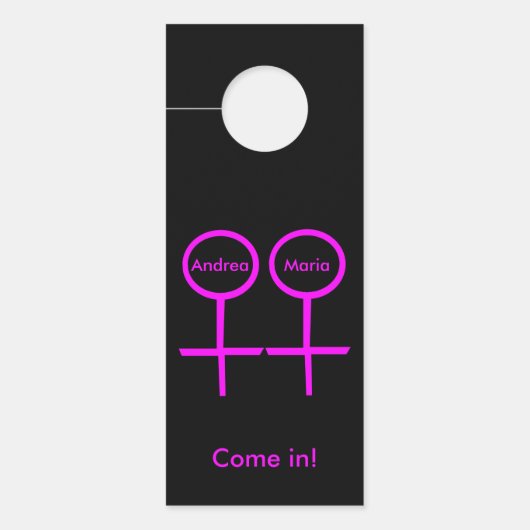 Lesbian Lovers Personalized door Hanger (Voorkant)
