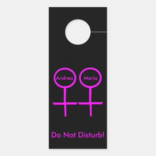 Lesbian Lovers Personalized door Hanger (Achterkant)