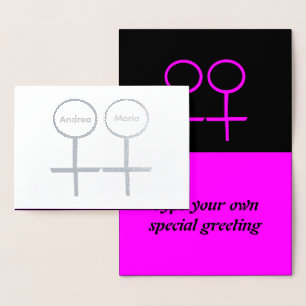 Lesbian Lovers Personalized Folie Kaart