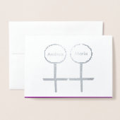 Lesbian Lovers Personalized Folie Kaart (Voorkant met envelop)