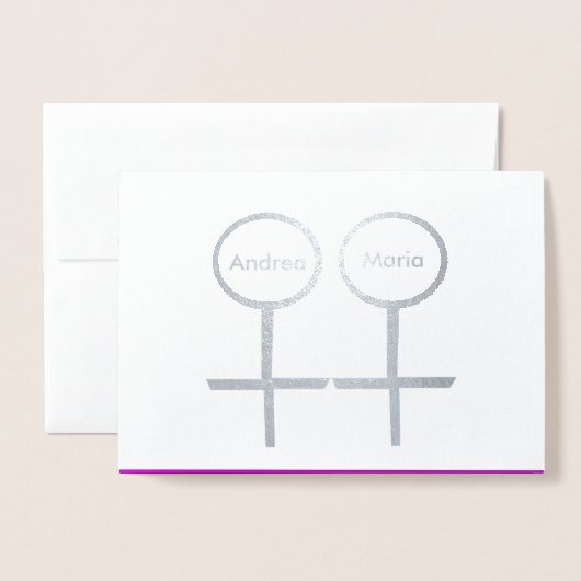 Lesbian Lovers Personalized Folie Kaart (Voorkant met envelop)
