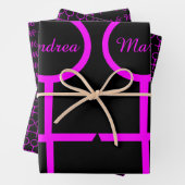 Lesbian Lovers Personalized Gift Wrap Set Inpakpapier Vel (In situ)