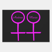 Lesbian Lovers Personalized Gift Wrap Set Inpakpapier Vel (Voorkant)