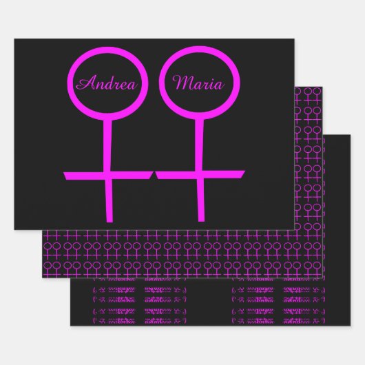 Lesbian Lovers Personalized Gift Wrap Set Inpakpapier Vel (Set)