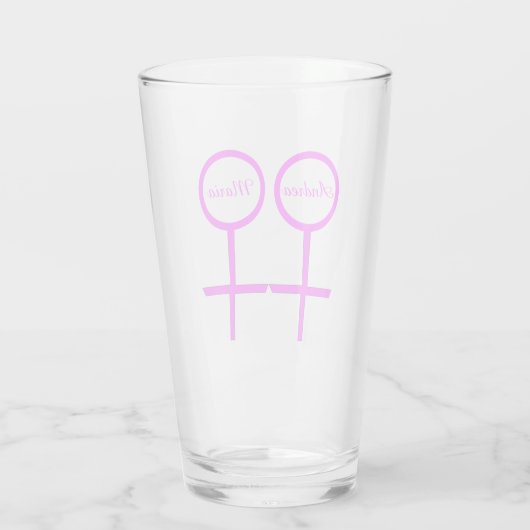 Lesbian Lovers Personalized Glas (Achterkant)