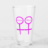 Lesbian Lovers Personalized Glas (Voorkant)