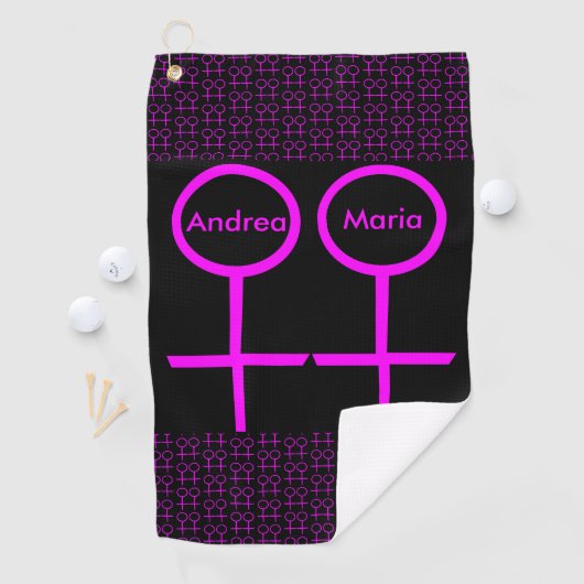 Lesbian Lovers Personalized Golf Towel Golfhanddoek (Insitu)