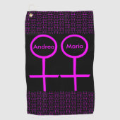 Lesbian Lovers Personalized Golf Towel Golfhanddoek (Voorkant)