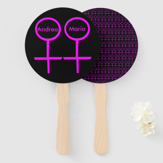 Lesbian Lovers Personalized Hand Fan Handwaaier (Voorkant en achterkant)