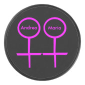 Lesbian Lovers Personalized Hockey Puck (Voorkant)