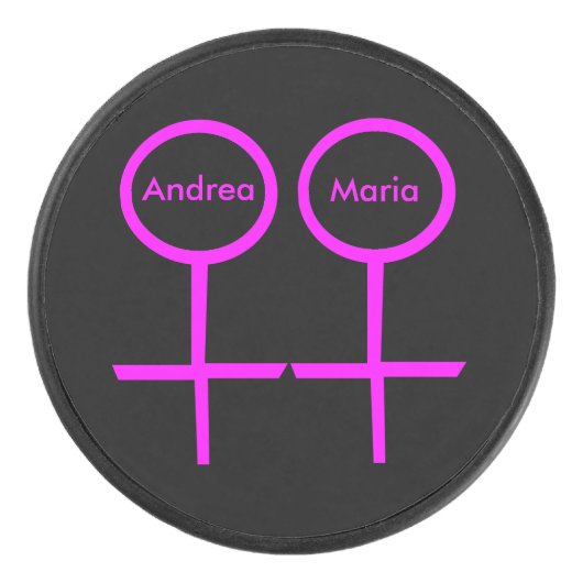 Lesbian Lovers Personalized Hockey Puck (Voorkant)