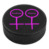 Lesbian Lovers Personalized Hockey Puck (3/4)