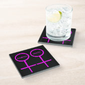 Lesbian Lovers Personalized Onderzetter (Schuin)
