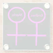 Lesbian Lovers Personalized Onderzetter (Achterkant)