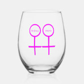 Lesbian Lovers Personalized Wijnglas Zonder Voet (Voorkant)