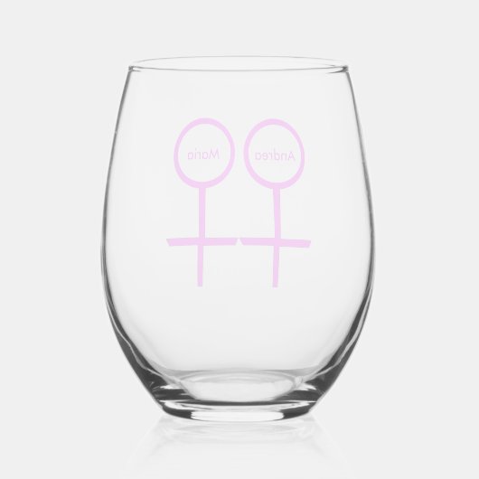 Lesbian Lovers Personalized Wijnglas Zonder Voet (Achterkant)