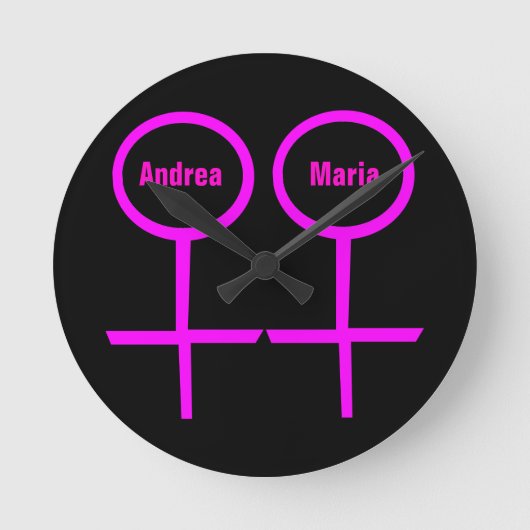 Lesbian Lovers Wall Clock Ronde Klok (Voorkant)