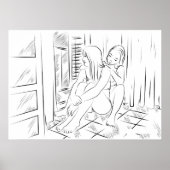 Lesbian lust line art poster (Voorkant)