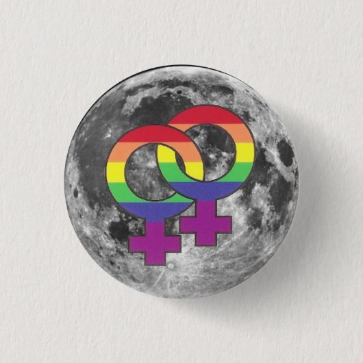 Lesbian Moon Pin Ronde Button 3,2 Cm (Voorkant)