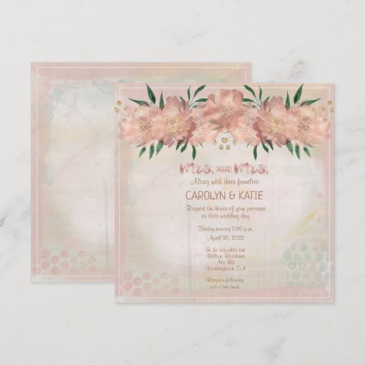 Lesbian Mrs. en Mrs Blush Floral (Voorkant / Achterkant)