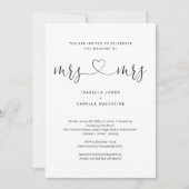 Lesbian Mrs & Mrs All in One Wedding Invitation Kaart (Voorkant)