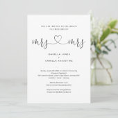 Lesbian Mrs & Mrs All in One Wedding Invitation Kaart (Staand voorkant)