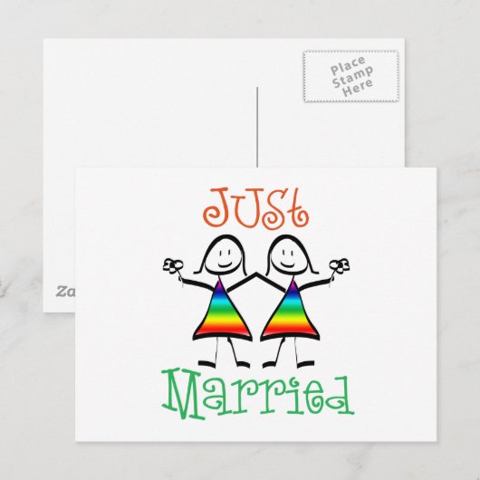 Lesbian Net getrouwd Aankondigingskaart (Voorkant / Achterkant)