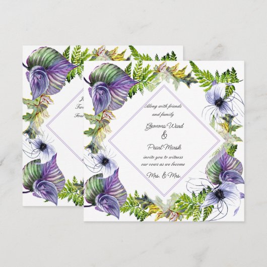 Lesbian Paars Clematis en Leaves (Voorkant / Achterkant)