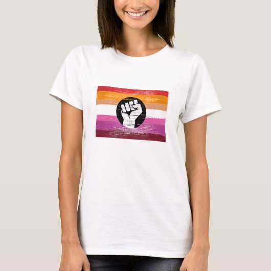 Lesbian Painted Protest Flag T-shirt (Voorkant)
