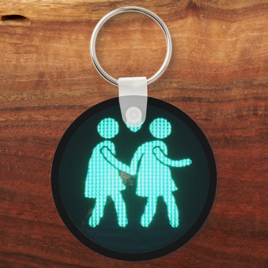 Lesbian Pedestrian Signal Sleutelhanger (Button St (Voorkant)